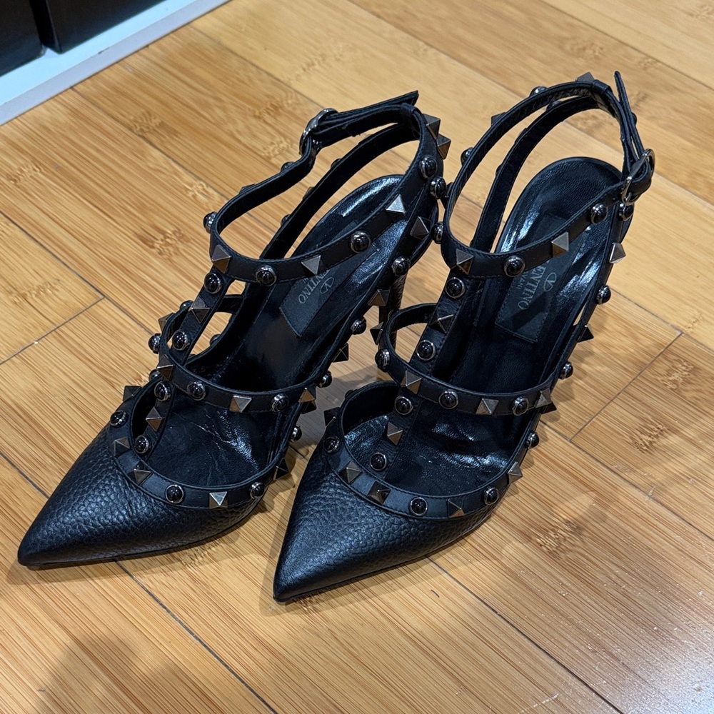 Valentino Black Rockstud Heels